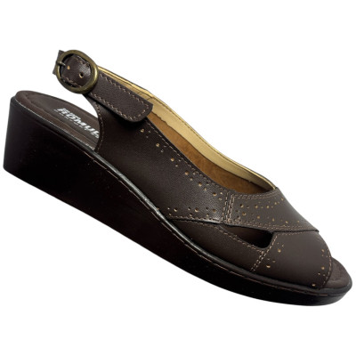 Romulo Sandalia Cuero Caf&eacute; Mujer Talla 37 Ref 5337 